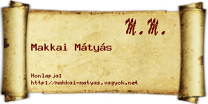 Makkai Mátyás névjegykártya
