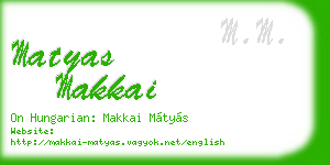 matyas makkai business card